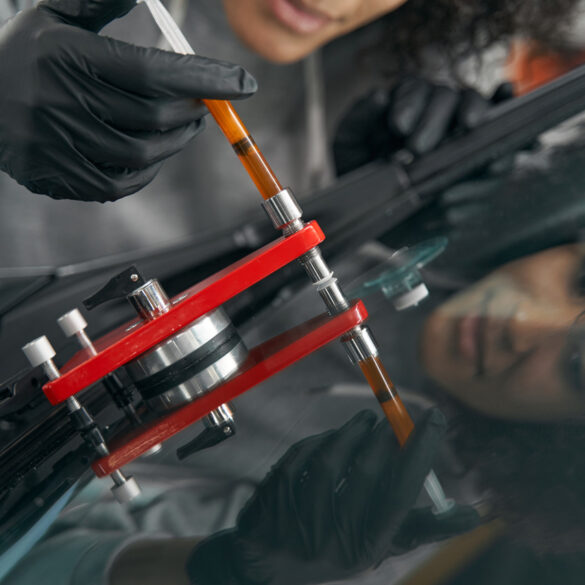 Auto glass mechanic does mobile windshield repair